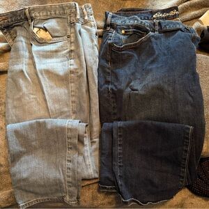 Eddie Bauer Women's Jeans - Light Blue and Dark Blue